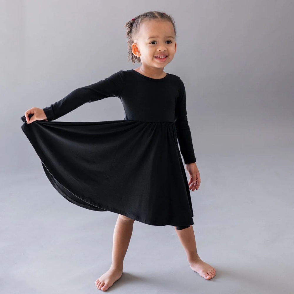 KYTE Long Sleeve Twirl Dress in Midnight